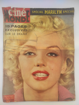 #ad Vintage French Magazine Cine Monde 15 Pages Exclusive About Marilyn Monroe 1962