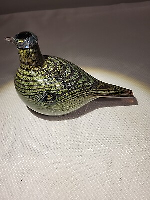 Vintage Glass Bird by Oiva Toikka Signed Bird Raster Nuutajarvi and littala