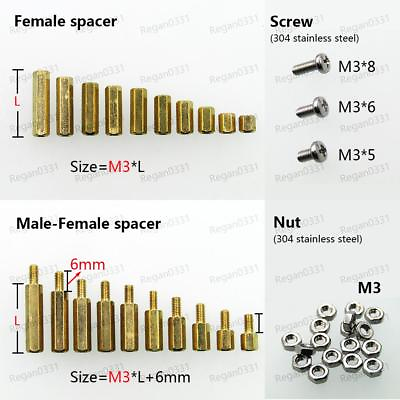 25 50 100pcs Brass M3 Hex Column Standoff Support Spacer Screw Nut for PCB Board