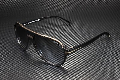 #ad Tom Ford Dimitry FT0334 01P Shiny Black Gradient Green 59 mm Men#x27;s Sunglasses