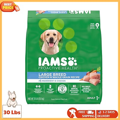 #ad HOT IAMS Adult High Protein Large Breed Dry Dog Food with Real Chicken 30 lb