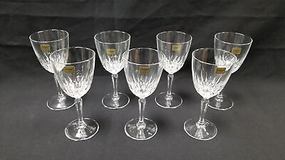 #ad #ad Set of 7 Vintage Luminarc Clear Glass Wine Goblet Drinking Glasses