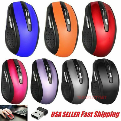 2.4GHz Wireless Optical Mouse Mice amp; USB Receiver For PC Laptop Computer DPI USA