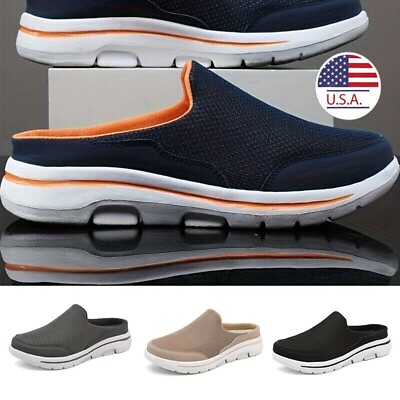 #ad Men#x27;s Slip on Mules Half Sneakers Casual Walking Shoes Outdoor Backless Sneakers