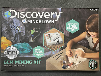 Gem Mining Kit Discovery Mindblown with Excavation Tools 6 Hidden Gemstones Gift