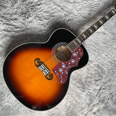 #ad Vintage Sunburst J200 Acoustic Guitar Spruce Top Rosewood Fretboard 20 Frets