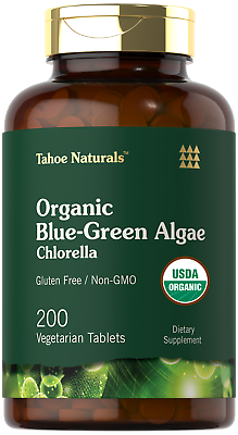 #ad Chlorella Blue Green Algae 500mg 200 Capsules Tahoe Naturals by Carlyle