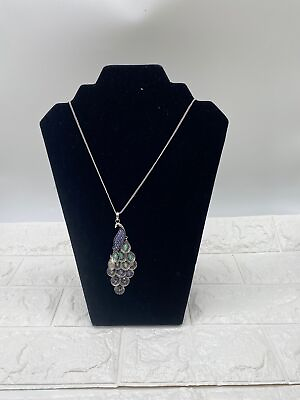 #ad Silver Peacock Pendant Necklace Women’s NWT