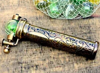 #ad #ad Antiqued Brass Kaleidoscope with Marble Eyepiece Classic Best Gift Kaleidoscope