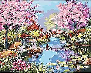 #ad #ad Paint by Number Kits for Adults Kids Spring Scenery DIY Colorful Landscape