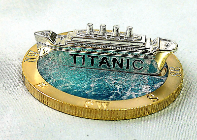 Titanic 3D Silver Ship Gold Coin Compass Sank 1912 Ocean Liner Film Cruise Model