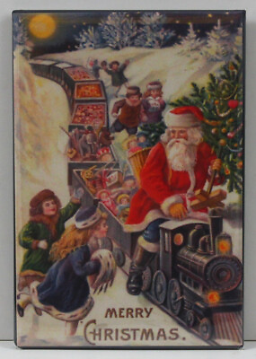 #ad Late 1800s Santa Claus Art 2quot; X 3quot; Fridge Locker Magnet. Merry Christmas