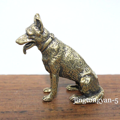 Brass Small Dog Figurine Statue House Table Decoration Animal Figurines Toys