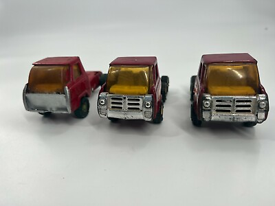 Lot of 3 buddy L Vintage Trucks Made in Japan Red Burgundy