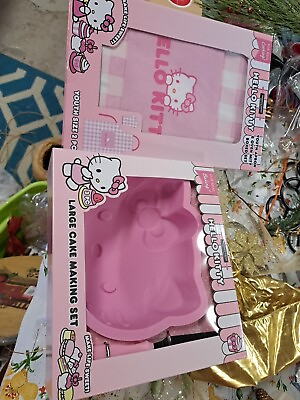 #ad Hello Kitty Make Your Own LG Cake Making Set And Aprin And Mitt Youth Size