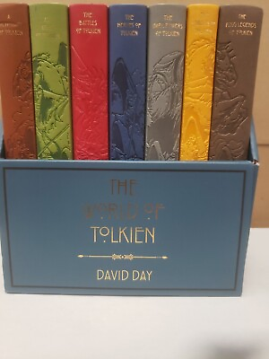 #ad The World of Tolkien David Day 7 imitation leather books in case LIKE NEW