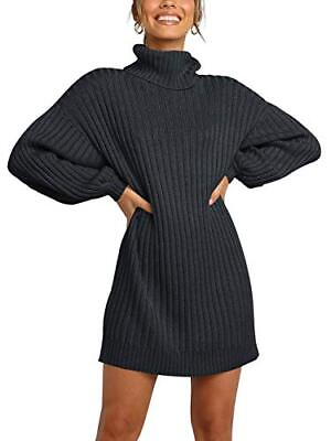 #ad ANRABESS Womens Loose Turtleneck Knit Long Pullover Sweater Dress Winter Tunic