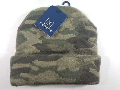 #ad George Adult Camouflage Camo Knit Beanie Cuff Hat Cap One Size NWT