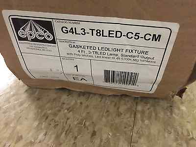 EPCO G4L3 T8LED C5 CM GASKETED LUMINAIRE LIGHT FIXTURE WITH LED BULBS