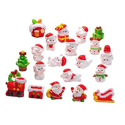 #ad 21 Pieces Christmas Miniature Ornaments Small Christmas Miniature Figurines