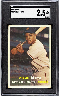 #ad Willie Mays 1957 Topps SGC 2.5 Baseball Card Vintage Graded Giants MLB HOF #10