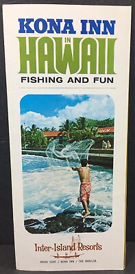 #ad Vintage 1960#x27;s Hawaii Travel Hotel Brochure Inter Island KONA INN Fishing amp; Fun