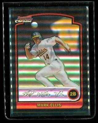 #ad 2003 TOPPS BOWMAN CHROME Refractor Baseball Card #122 MARK ELLIS Oakland A#x27;s