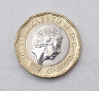 #ad UK GB English Queen Elizabeth II One Pound Bimetalic 2016 17 18 £1 Circulated