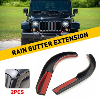 Water Rain Diverters Gutter Extension For Jeep Wrangler JK 2007 2017 DIY Parts