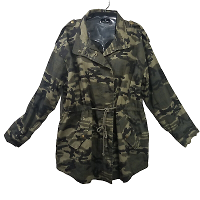 #ad New Oddy Salute Me Jacket Camo With Zip Buttons And Drawstring Size XL 2XL