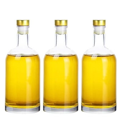 #ad Clear Glass Bottles 25 oz 750 ml 3 Pack for Wine Beverages Drinks Oil Vineg...