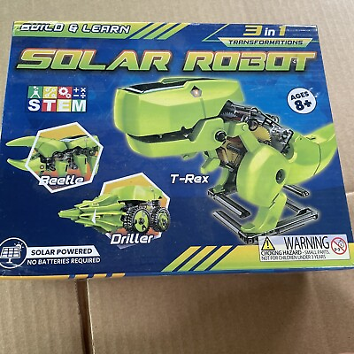 #ad 3 in 1 Solar Robot STEM Science Toy Dinosaur DIY Children Solar Toy N3O0