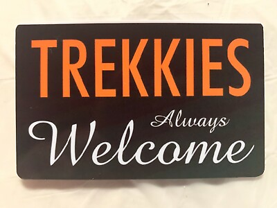 #ad Trekkies Welcome Magnet Star Trek Novelty Kirk Spock Picard Fridge Trekker