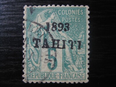 TAHITI FRENCH COLONY Sc. #20 rare used stamp SCV $950.00