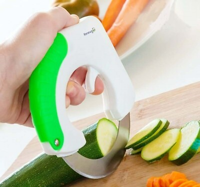 #ad Knife Slicer For Bananas Pizza Cucumber Vegetable Meat Cutter Rocker Blade Roll
