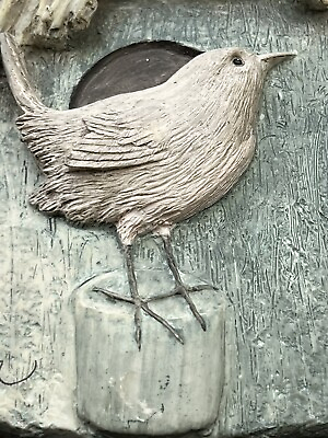 Marjolein Bastin Wall Plaque Birdhouse Blue Bird Decor Hallmark 14quot; TINY FLAW