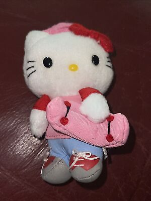 #ad 2006 Hello Kitty Sanrio With Pink Skateboard Plush Mini 4.5”
