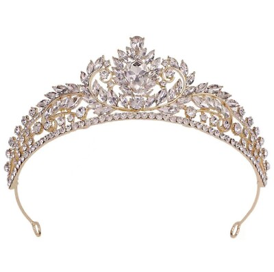 #ad Gold Queen Princess Tiara Bride Bridesmaid Wedding Birthday Party Crown Gift