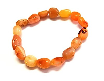 #ad Carnelian Tumbled Bracelet Approx. 6 inch Long and Approx. Wt 30 40 Grams