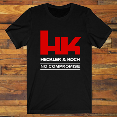 #ad Heckler amp; Koch HK No Compromise Logo Men#x27;s Black T Shirt S to 3XL