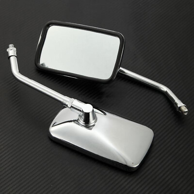 #ad Motorcycle Chrome Rectangle Rearview Mirrors For Yamaha V Star 650 950 1100 1300