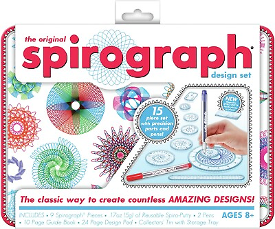 #ad Spirograph Design Tin Set Original Super Deluxe Toy Kids Art Case Travel BEST