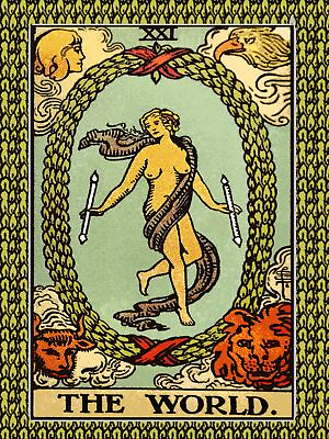 #ad Decoration Poster from Vintage Tarot Card.The World.Mystic Wall Decor.11420