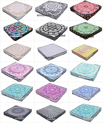 #ad New 35quot; Indian Mandala Floor Decorate Large Square Pillow Cushion Cover Throw