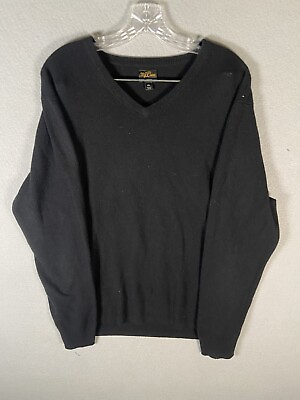 #ad Knit for J Crew Men’s Size XL 100% Cashmere Pullover Sweater Black Crew Neck
