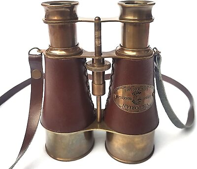 6#x27;#x27; Antique Victorian Vintage Marine Brass Leather Binocular Cyber Monday Gift
