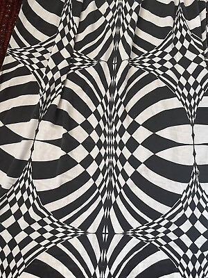 #ad VINTAGE 60#x27;s 70’s PSYCHEDELIC Op Art Trippy MOD Curtain 60quot; long
