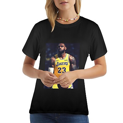 #ad LeBron James Graphic Women#x27;s Sports Fashion Printed T Shirt Black