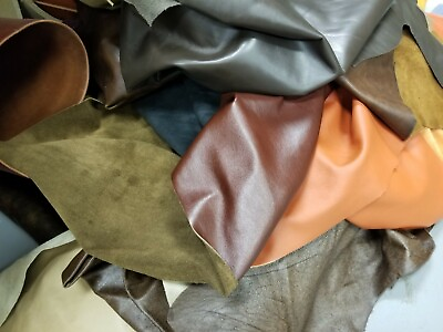 1 lb Bulk Scrap Leather Trimmings Cowhide Remnants Premium Leather