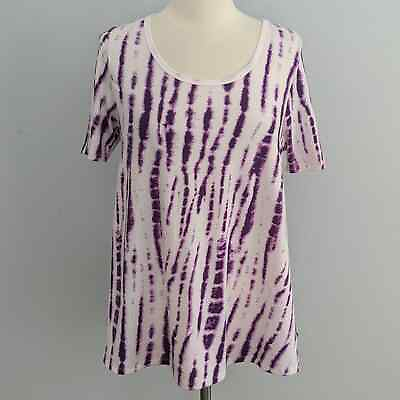 #ad LuLaRoe Purple Tie Dye Short Sleeve Top Medium Oversized